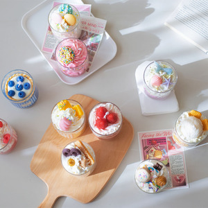 Bougie parfumée artisanale en verre, style pâtisserie, pour décoration intérieure, cadeau, aromathérapie, parfum de cupcake et de dessert - Product Image 5