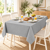 Nappe rectangulaire imperméable HuiHe aspect lin gris, facile à nettoyer, pour salle à manger, cuisine, maison