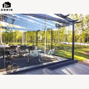 Modern design outdoor aluminium tempered glass soundproof thermal break glass houses