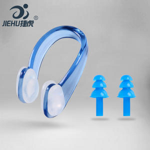 Jiehu – ensemble de bouchons d'oreilles et pince-nez en silicone AC-5, kit de natation souple pour adultes et enfants, bleu, rose, vert, jaune, noir, couleur unie - Product Image 4