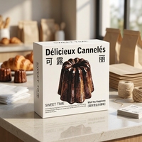 Boîte d'emballage alimentaire en papier plié à double rabat blanc, personnalisée, pour boulangerie, boîte cadeau