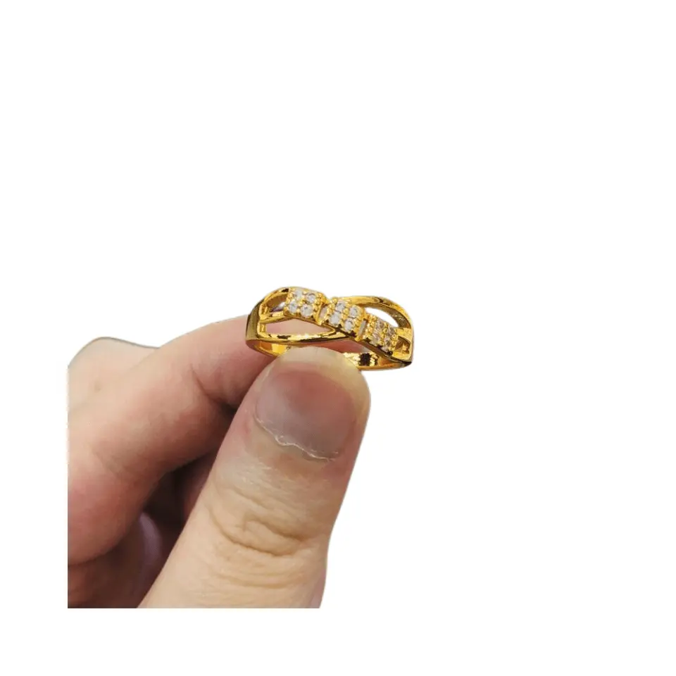 Gold Color Zircon Couple Heart Knuckle Graceful Rings For Women Fashion For Girls Set Design Romantic Wedding Band