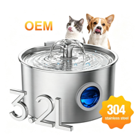 Fontaine à eau intelligente pour animaux de compagnie avec filtre, eau ultra silencieuse, acier inoxydable 304, distributeur d'eau pour chat de 3,2 L