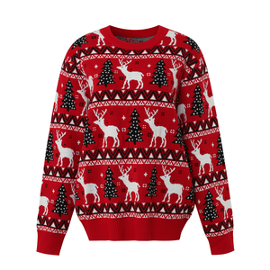 <strong>Cheap</strong> Price Free Sample Reindeer Acrylic Jacquard Knitting Breathable Knit <strong>Jumper</strong> Light up Xmas <strong>Christmas</strong> Sweater for Family - Product Image 2