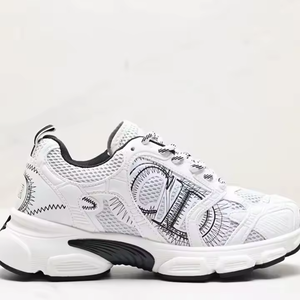 Baskets plateforme en maille imprimées à motifs de lignes tendance, style vintage Y2K, légères et amortissantes, chaussures de créateur pour couple - Product Image 1
