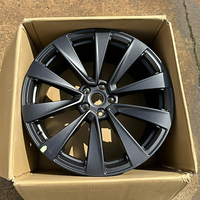 Rines de Aluminio Forjado de 22 Pulgadas, Color Negro Mate con Rayos Gris Metálico, Rines Personalizados de Aleación para Automóviles de Pasajeros, para Tesla Model X Plaid