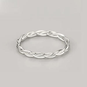 Bague de mariage en acier inoxydable, design torsadé, classique, unisexe, tendance, pour les occasions de mariage T0175 - Product Image 5