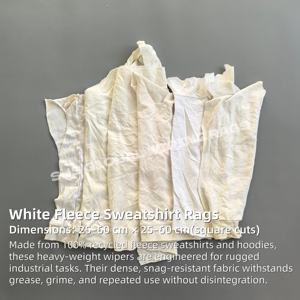 Trapos de Limpieza Blancos de Algodón Reciclado, Trapos de Felpa Blancos para Limpieza - Product Image 2