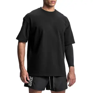 कस्टम कपास टी शर्ट गर्मियों शुद्ध रंग वृहदाकार पुरुषों की लघु आस्तीन टी शर्ट बड़ा और लंबा टी शर्ट