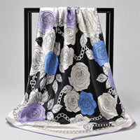 Op maat gemaakte LUCKY FABRIC 100% Mulberry zijden sjaal vierkant 65*65cm sjaal Jacquard geweven digitale print OEM zijden sjaal groothandel