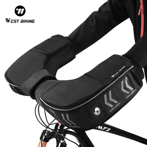 Gants de vélo WEST BIKING pour VTT et vélo de route, coupe-vent, chauds, mitaines de cyclisme, gants plats pour l'hiver - Product Image 1