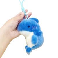 Série de figurines d'animaux marins de dessin animé - Adorables jouets en peluche requin et dauphin, parfaits comme porte-clés ou cadeaux