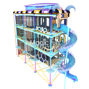 Thiết Kế Mới Lớn Đa Cấp Cấu Trúc Trong Nhà Phiêu Lưu Công Viên Trở Ngại Dây Tất Nhiên Trampoline Công Viên Với Leo Núi Tường Trượt - Product Image 3