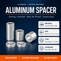 Factory Price Long Pipe Sleeve Aluminum Stainless Steel Brass Round Metric Inch Spacer M6 M8 M10 M12 Bearing Spacers Washer