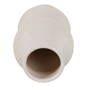 Vase en céramique minimaliste à finition mouchetée avec détail annulaire pour la décoration du salon, fleurs fraîches - Product Image 6