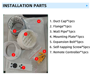 Ventilateur d'air frais mural Uniflow 30/60/90/130/150m3/h avec circulation interne, système de ventilation HVAC pour une seule pièce - Product Image 6