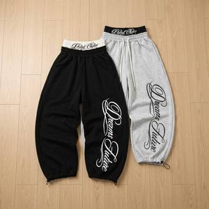 Pantalones Deportivos Personalizados al por Mayor, de Felpa Francesa de Algodón Grueso, Estilo Urbano Y2K, con Estampado Gráfico, Holgados, para Hombre - Product Image 3
