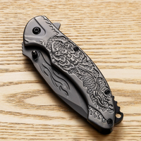 3D-geprint vouwmes met geëmbossed aluminium handvat, combo mes voor kamperen, overleven, EDC en outdoor gebruik