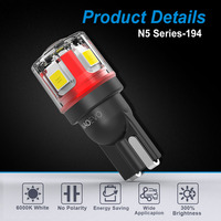 NAO-bombilla LED CANBUS W5W T10, sin Error, 5W5, 12V, 24V, 5W, 750Lm, luz lateral Interior del coche, superbrillante, 194, 3030 SMD, blanco, ámbar, Rojo