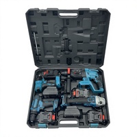 Kit d'outils électriques sans fil professionnels 20V en plastique, 4-en-1, avec moteur sans balais, coffret combiné avec mallette rigide, support OEM personnalisé