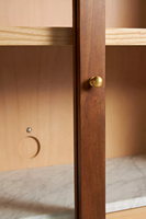 Meubles de restaurant de luxe, style mi-siècle, armoire de rangement en chêne massif avec double porte vitrée