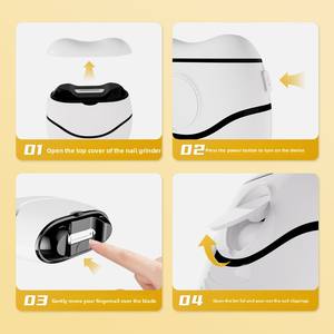 Coupe-ongles électrique multifonctionnel en acier inoxydable avec fonction de coupe automatique à une touche, anti-éclaboussures et polisseuse à ongles - Product Image 3