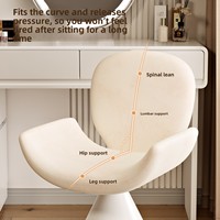 Tabouret de maquillage rotatif en métal haut de gamme avec dossier, design moderne pour coiffeuse et dressing, mobilier de maison