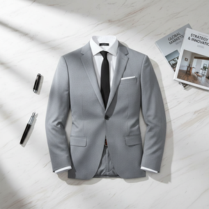 Blazer <span class=keywords><strong>de</strong></span> Hombre <span class=keywords><strong>de</strong></span> Alta Gama, <span class=keywords><strong>Color</strong></span> Sólido, Estilo Casual y <span class=keywords><strong>de</strong></span> Negocios, <span class=keywords><strong>para</strong></span> Novios y Bodas, Chaqueta <span class=keywords><strong>de</strong></span> Traje - Product Image 2