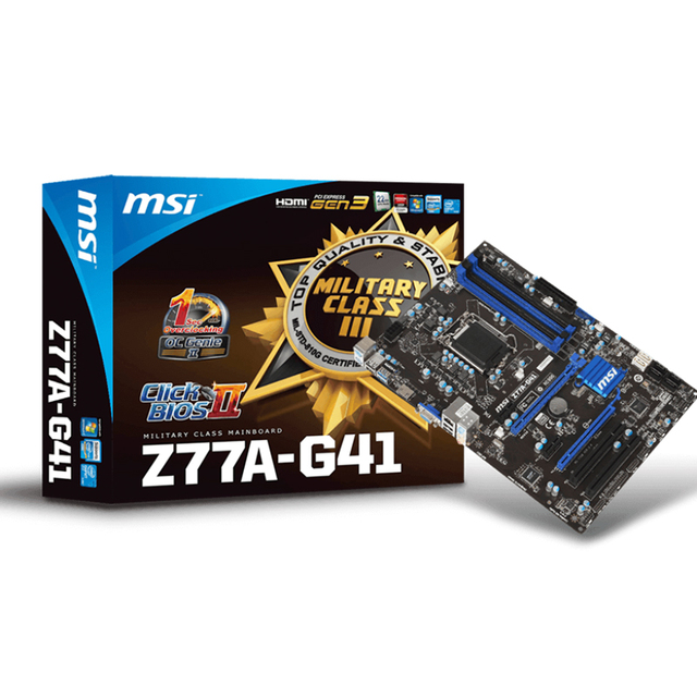 MSI Z77A-G41Used Motherboard with Intel Z77 Chipset Supports 3rd Gen Intel Core I7 /  I5 /  I3 / Pentium and  Celeron Processors