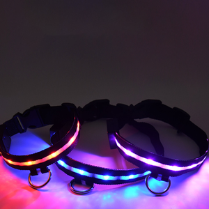 Lynpet 멀티 컬러 충전식 LED 라이트 업 개 칼라 라일론 플래시 글로우 다크 솔리드 나일론 애완 동물 칼라 - Product Image 4