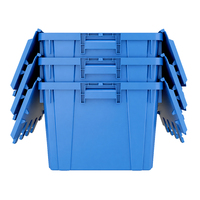 Grands bacs de rangement en plastique PP avec couvercle intégré, empilables et emboîtables, pour la distribution et la logistique d'entrepôt