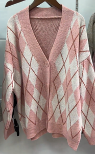 <span class=keywords><strong>Cardigan</strong></span> <span class=keywords><strong>rosa</strong></span> stile coreano per le donne 2024 autunno inverno maglione Plaid a maglia larga <span class=keywords><strong>donna</strong></span> monopetto a maniche lunghe maglieria - Product Image 5