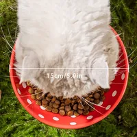 Gamelle pour chat en forme de champignon, haute, capacité 300 ml, écologique et incassable – pour l'alimentation et l'abreuvement des chats lors des fêtes