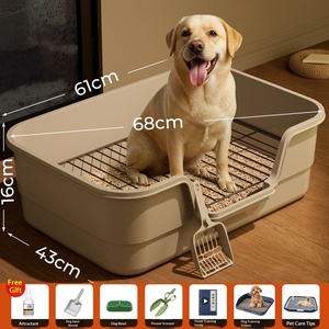 Extra große, spritzfeste Hundetoilette mit hohem Rand und Drahtgitter für kleine Hunde – Flaches Training-Urinal für Haustiere – Direktversand ab Werk - Product Image 2