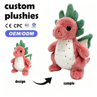 Peluche personnalisée Dragon Démon Rouge Super Douce OEM ODM, Monstre de Dessin Animé en Peluche, Conception Personnalisée, Cadeau de Noël