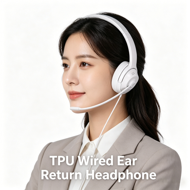 2026 New ENC Noise Reduction TPU Wired Over-Ear Ear Return Headphone for Classes Meeting