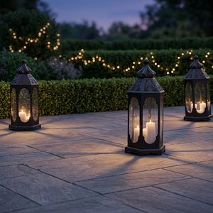 Wholesale Modern <b>Black</b> Iron Metal <b>Candle</b> Holder Lanterns for Christmas & Easter Events and Courtyard Decor - Product Image 5