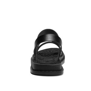 2025 New Designer Leather flat Sandals Fashion <b>Beach</b> Casual <b>Shoes</b> Outdoor Soft Soles Non-slip Men's Handmade Leather Sandals - Product Image 5