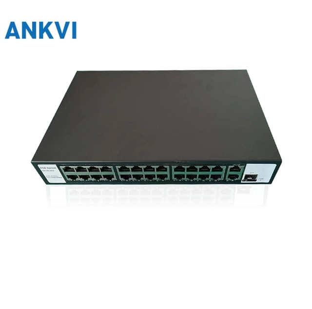 KU-7024N 24-Port PoE Switch 2 Gigabit Uplink+SFP 30W/Port 300W VLAN 802.3at/af