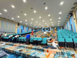 Chaise d'école multifonctionnelle pliable en alliage d'aluminium moderne, écologique, pour salle de classe, conférence, automne - Product Image 4