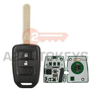 A2AUTOKEYS para Honda Brio Mobilio 2015 2016 llave de coche remota 2 botones 433Mhz llave de coche remota inteligente automática con 46 Chip