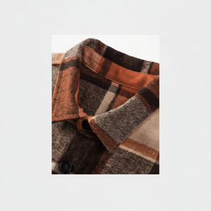 2025 hommes flanelle chemises Shackets décontracté boutonné Plaid hiver coton veste avec poches léger - Product Image 1