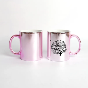 Tazas de Sublimación Color <span class=keywords><strong>Rosa</strong></span> <span class=keywords><strong>Espejo</strong></span>, Proveedores de Tazas Electrochapadas al por Mayor - Product Image 1