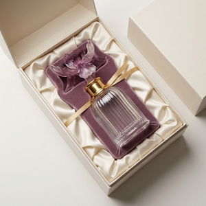 Handmade Flower Glass <b>Perfume</b> <b>Bottle</b> Custom <b>Empty</b> Fragrance Container Ribbed Clear <b>Bottle</b> for Cosmetic Packaging - Product Image 6