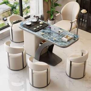 Contemporary Balcony Tea Table And Chair Set With Built In Tea Tray Multi Functional For Indoor Outdoor Use - Product Image 3