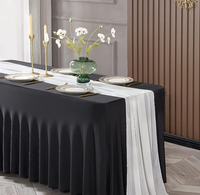 Jupes de table extensibles élastiques ajustées multicolores en vente en gros Jupe de table en spandex à volants pour événements Fête de mariage