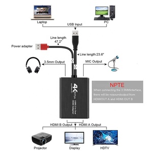 Convertisseur Vidéo Externe Xput USB3.0 vers 2 X <span class=keywords><strong>HDMI</strong></span> 4K 60Hz avec <span class=keywords><strong>Sortie</strong></span> Audio, Adaptateur Multi-Écran pour Ordinateur Portable - Product Image 3
