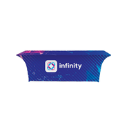 Nappe publicitaire en polyester écologique avec logo personnalisé, impression par transfert thermique, portable pour salons professionnels et événements en extérieur