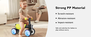 Vélo d'équilibre pour tout-petits avec roues lumineuses colorées, pour garçons et filles de 12 à 24 mois, cadeau de 1er <span class=keywords><strong>anniversaire</strong></span> avec musique douce et sons d'animaux mignons - Product Image 5