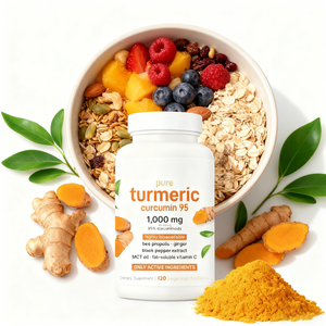 Kapsul Ekstrak Akar Kunyit Murni Organik Alami Grosir Oem/Odm Sampel Gratis 95% Suplemen Kunyit Curcumin Bubuk - Product Image 3